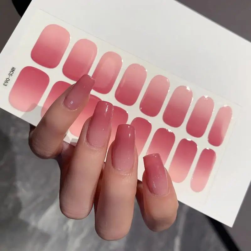 New Gradient Color Nail Art Stickers Full Spring And Summer Small Fresh Nail Stickers