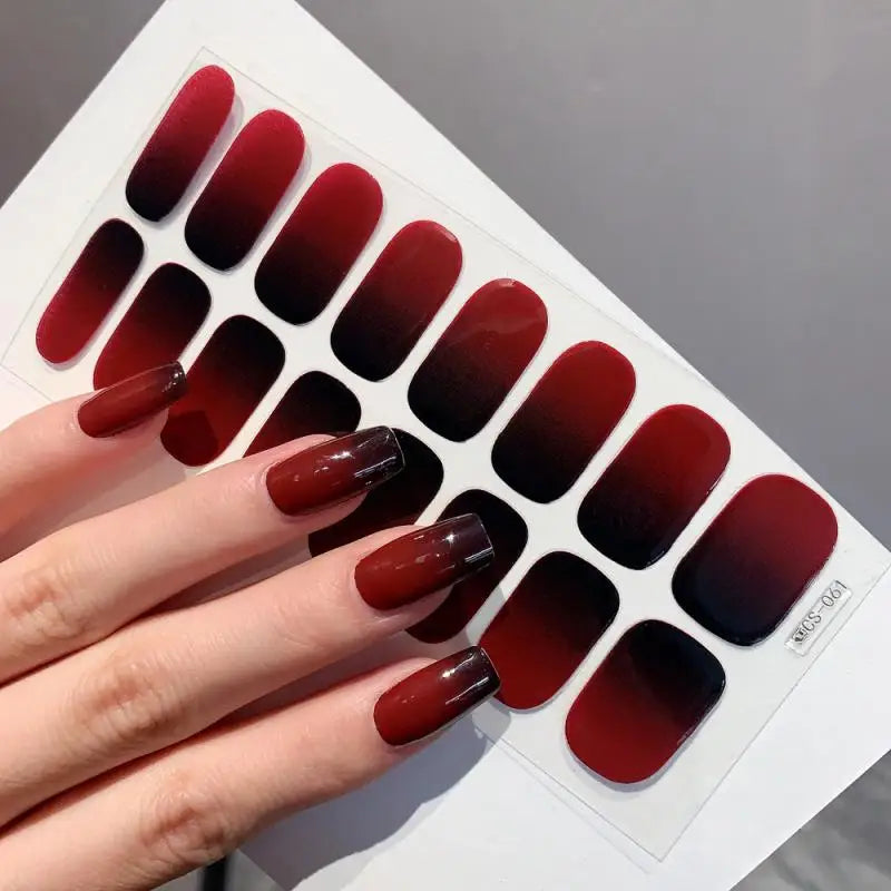 New Gradient Color Nail Art Stickers Full Spring And Summer Small Fresh Nail Stickers