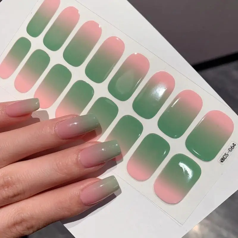 New Gradient Color Nail Art Stickers Full Spring And Summer Small Fresh Nail Stickers